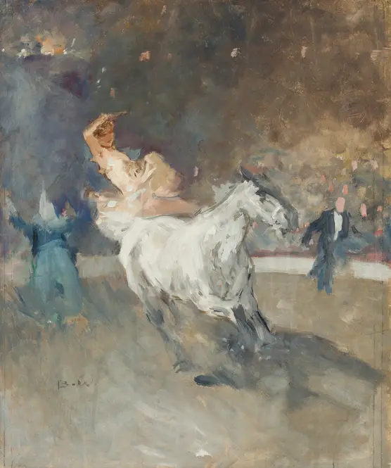 Zirkusreiterin in der Manege (circa 1935)